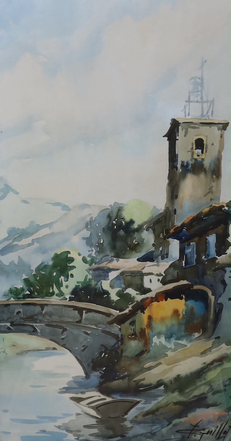 Javier Varela Guillot, three watercolours, Northern Spanish landscapes, signed and dated '61 / '63, largest 63 x 34cm